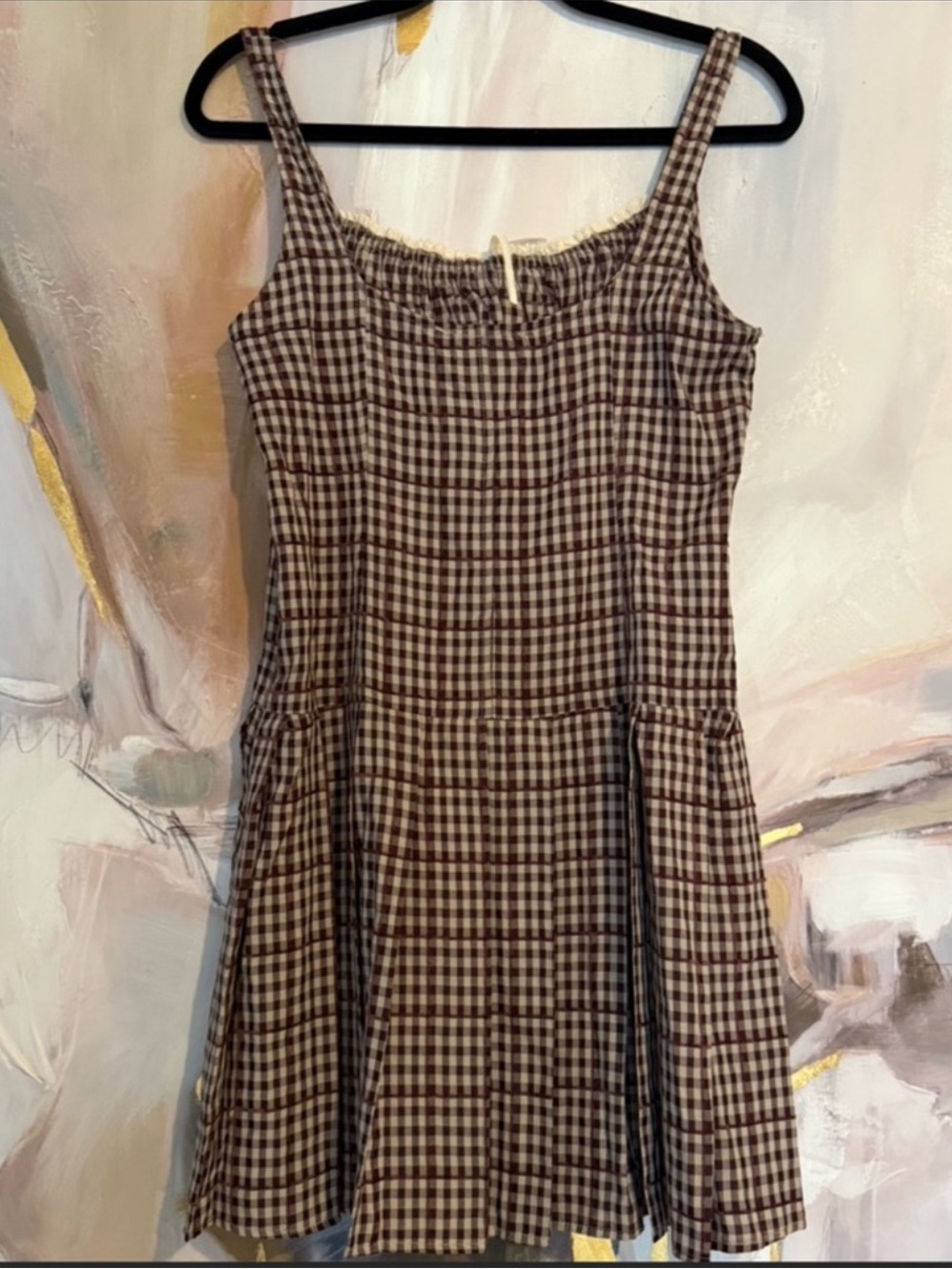 NWOT Gingham Milkmaid Mini Dress - Picture 3 of 6
